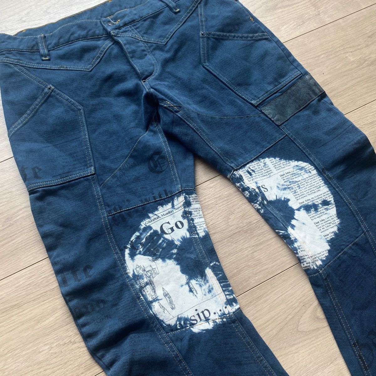 John Galliano S/S 2006 John Galliano Star Panel Gazette J-Cut Jeans Size US 33 - 3 Thumbnail