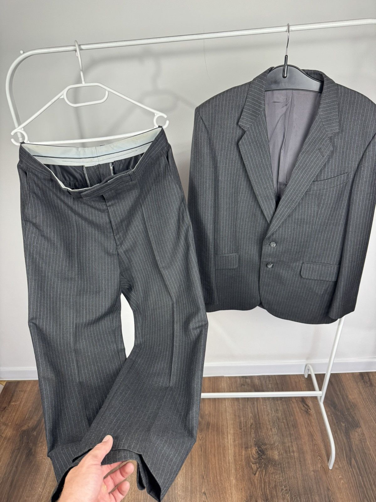 Other Vintage Dunn & Co Wool Pinstripe Blazer Pants Suit Britain Size 42R - 10 Thumbnail