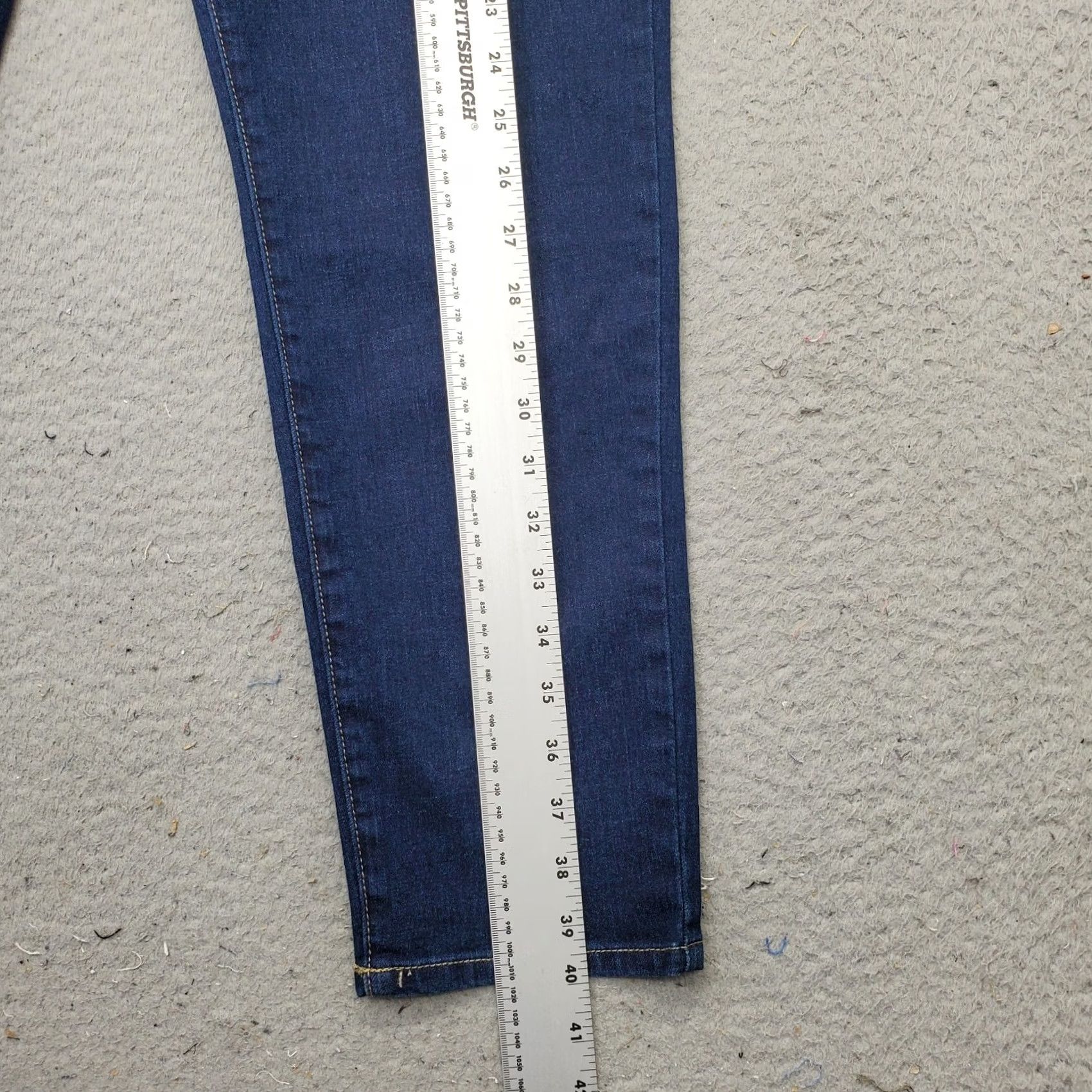 Vintage Seven7 Skinny Jeans Women's 16 Blue Denim High Rise 5-Pocket Dark Wash Jeans Size 38" / US 16 / IT 52 - 3 Thumbnail