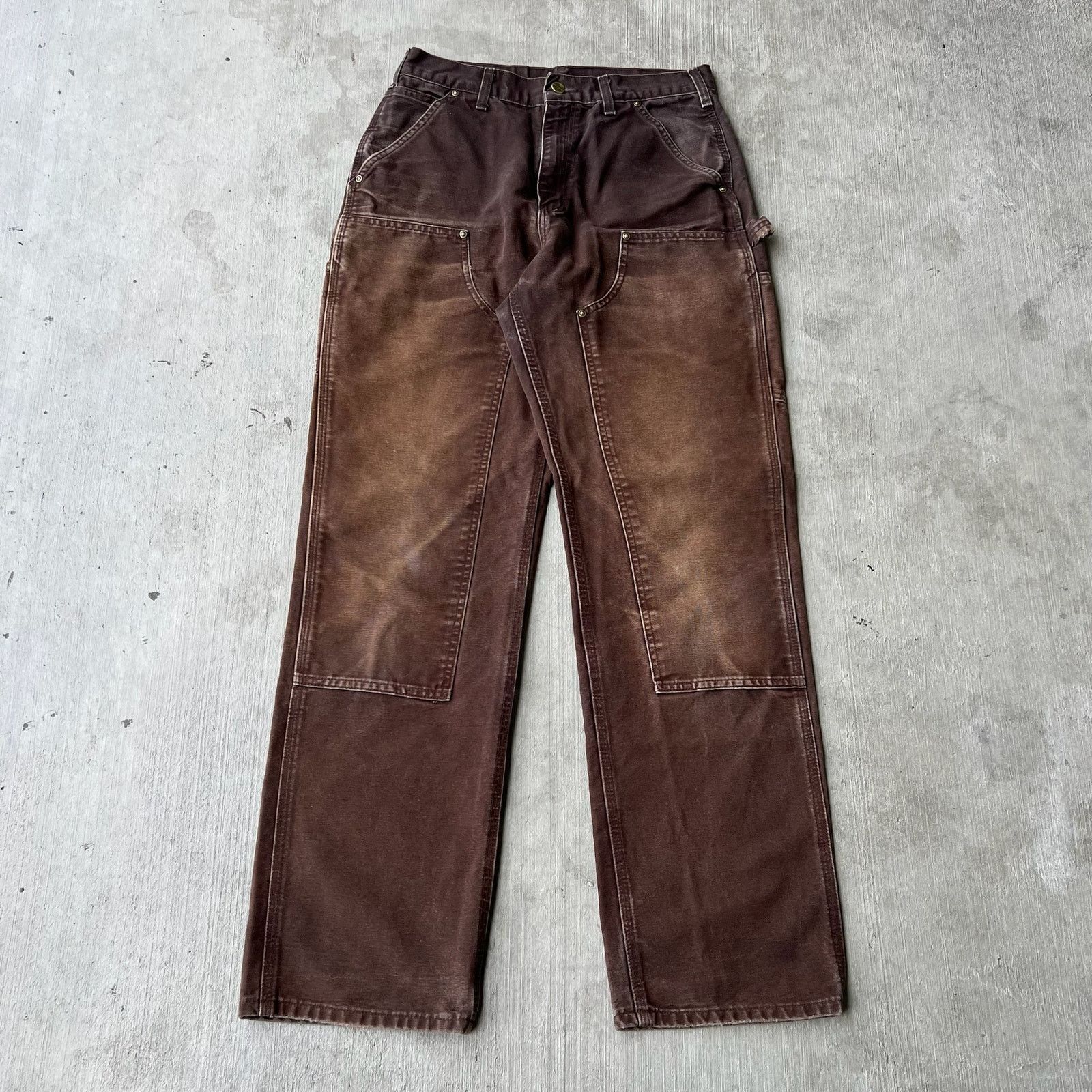Carhartt × Vintage Carhartt faded brown double knee work wear carpenter pants Size US 29 - 1 Thumbnail
