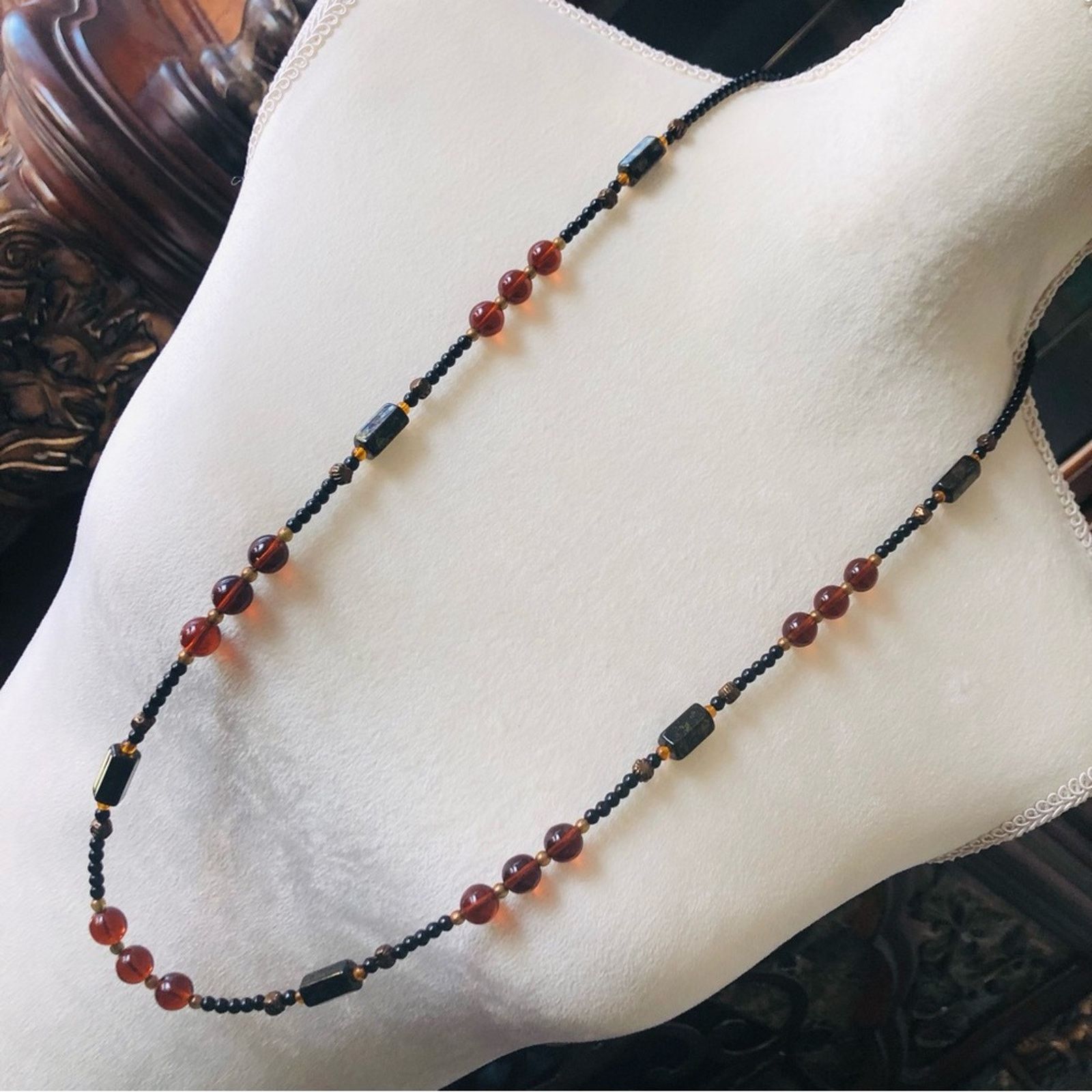 Vintage Vintage 70s natural stone long length necklace Size ONE SIZE - 1 Thumbnail