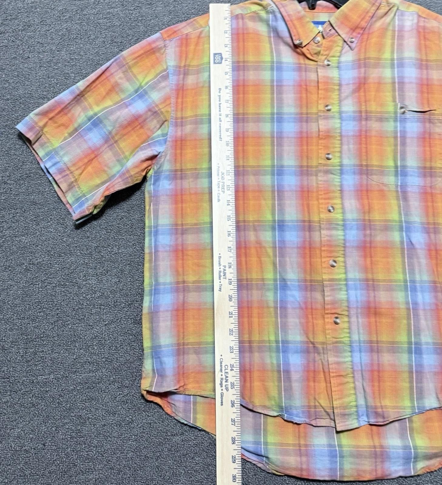 Rider Boot Co. VTG Raider Mens XL Shirt Orange Plaid SS Button Up Retro Size US XL / EU 56 / 4 - 5 Thumbnail