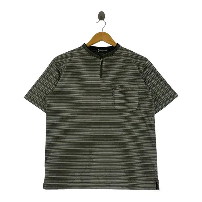 Vintage Vintage GIANNI VALENTINO ITALY Striped Pocket Tee Shirt Size US M / EU 48-50 / 2 - 1 Thumbnail