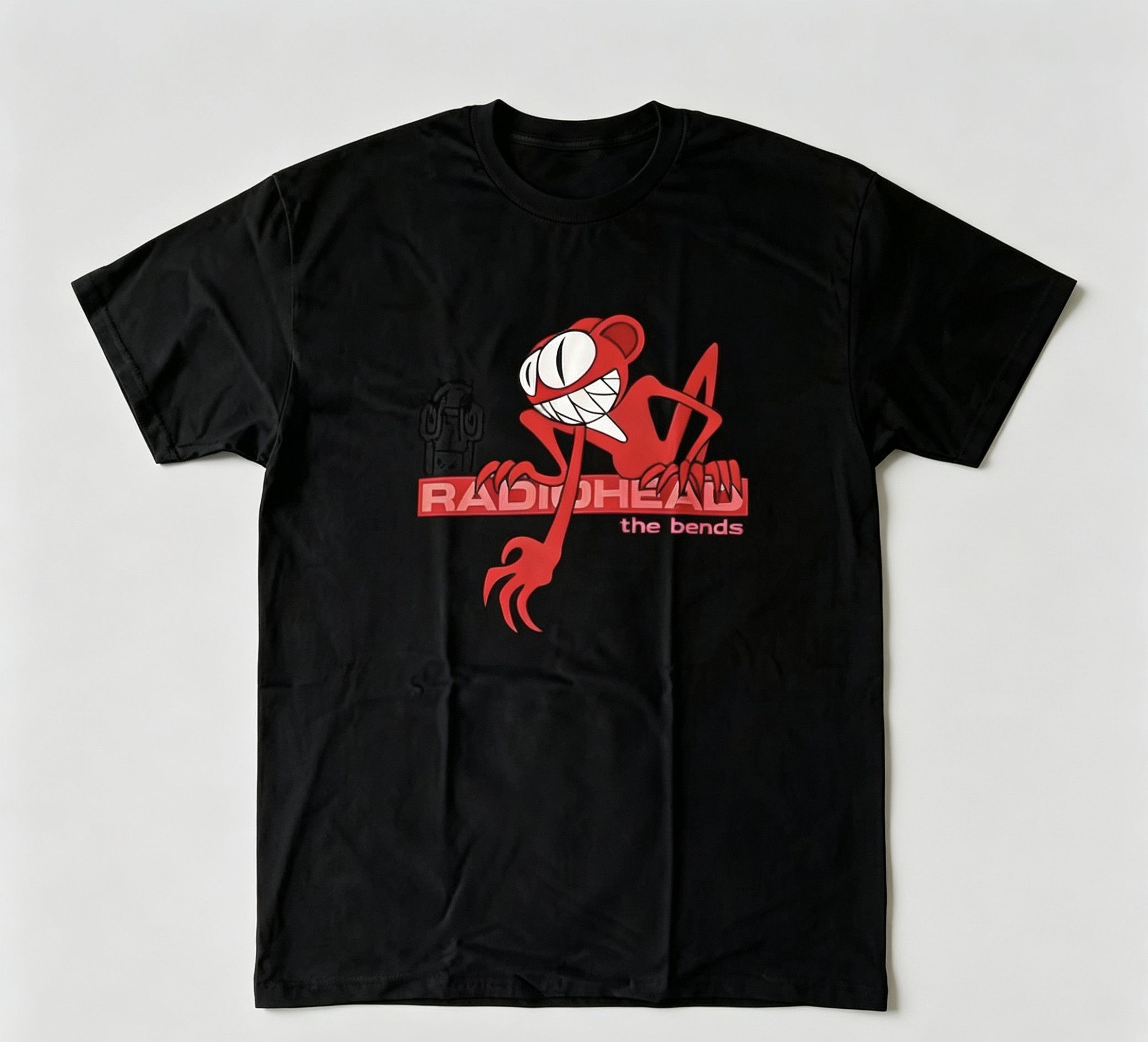 Japanese Brand Streetwear Red Monster Radiohead Print Black T-Shirt Size US XL / EU 56 / 4 - 1 Thumbnail