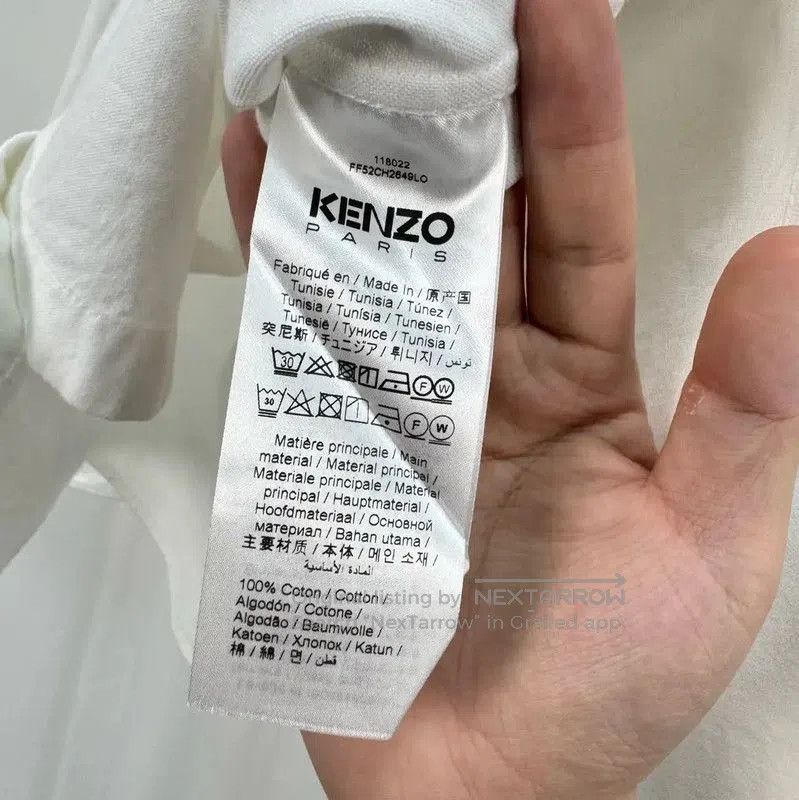 Kenzo KENZO White Long Sleeve Cotton Shirt with Logo . Size S / US 4 / IT 40 - 7 Thumbnail