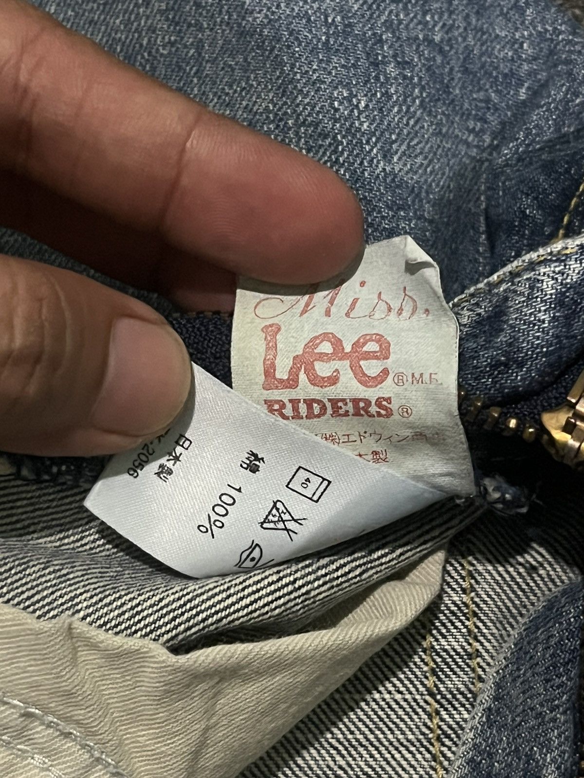Lee × Vintage Vintage Miss Lee Trashed Punk Style Blue Washed Flare Jeans Size 31" - 11 Thumbnail