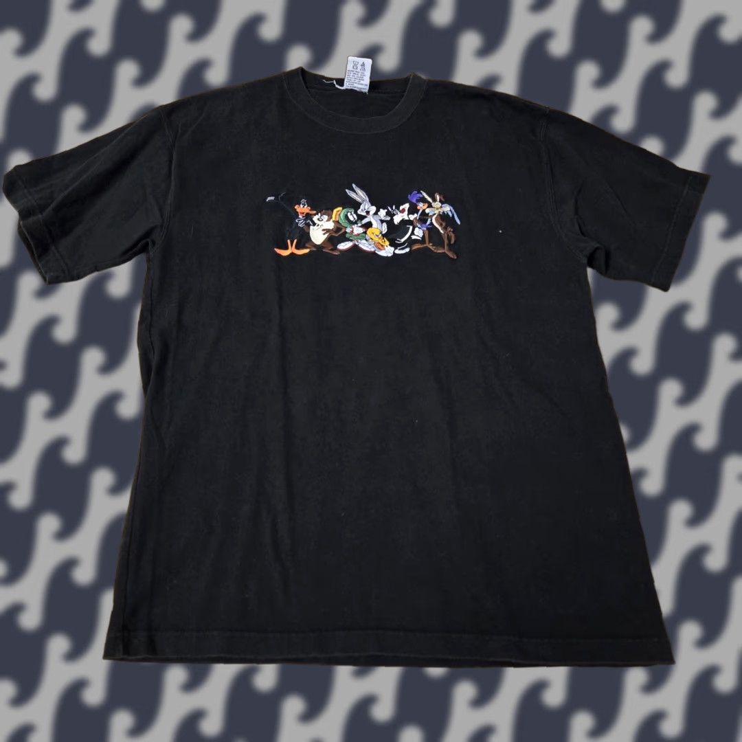Vintage VINTAGE Looney Tunes Shirt Mens M Black 90s Cartoon Embroidered Crew Neck T-Shirt Warner Bros Studio Store Mens Size US M / EU 48-50 / 2 - 1 Thumbnail