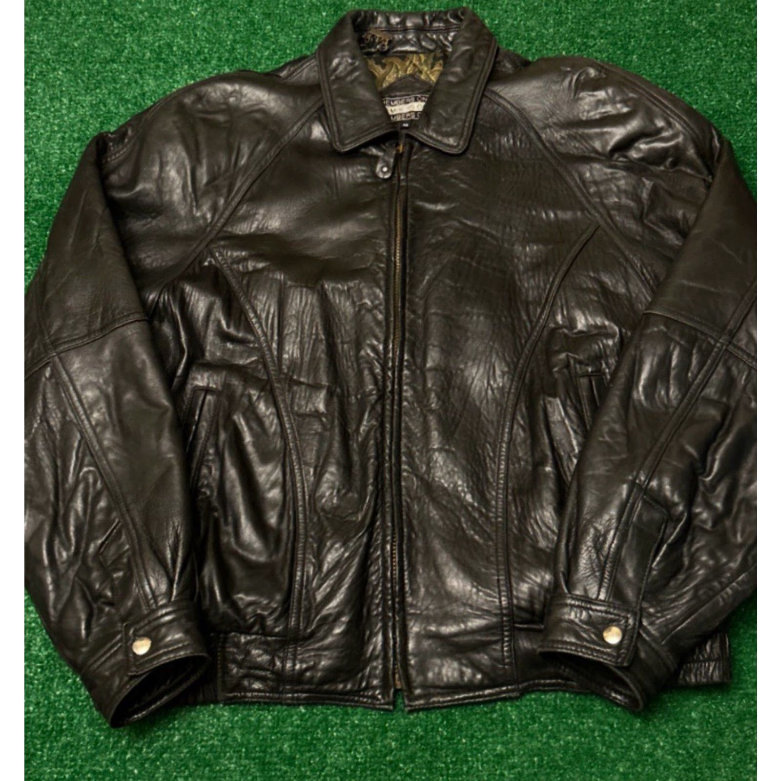 Members Only VINTAGE Members Only Leather Jacket XL 46 Mens Black Quilt Lined 80s 90s Motorcycle Punk Grunge Hip Hop Jacket Size US S / EU 44-46 / 1 - 5 Thumbnail