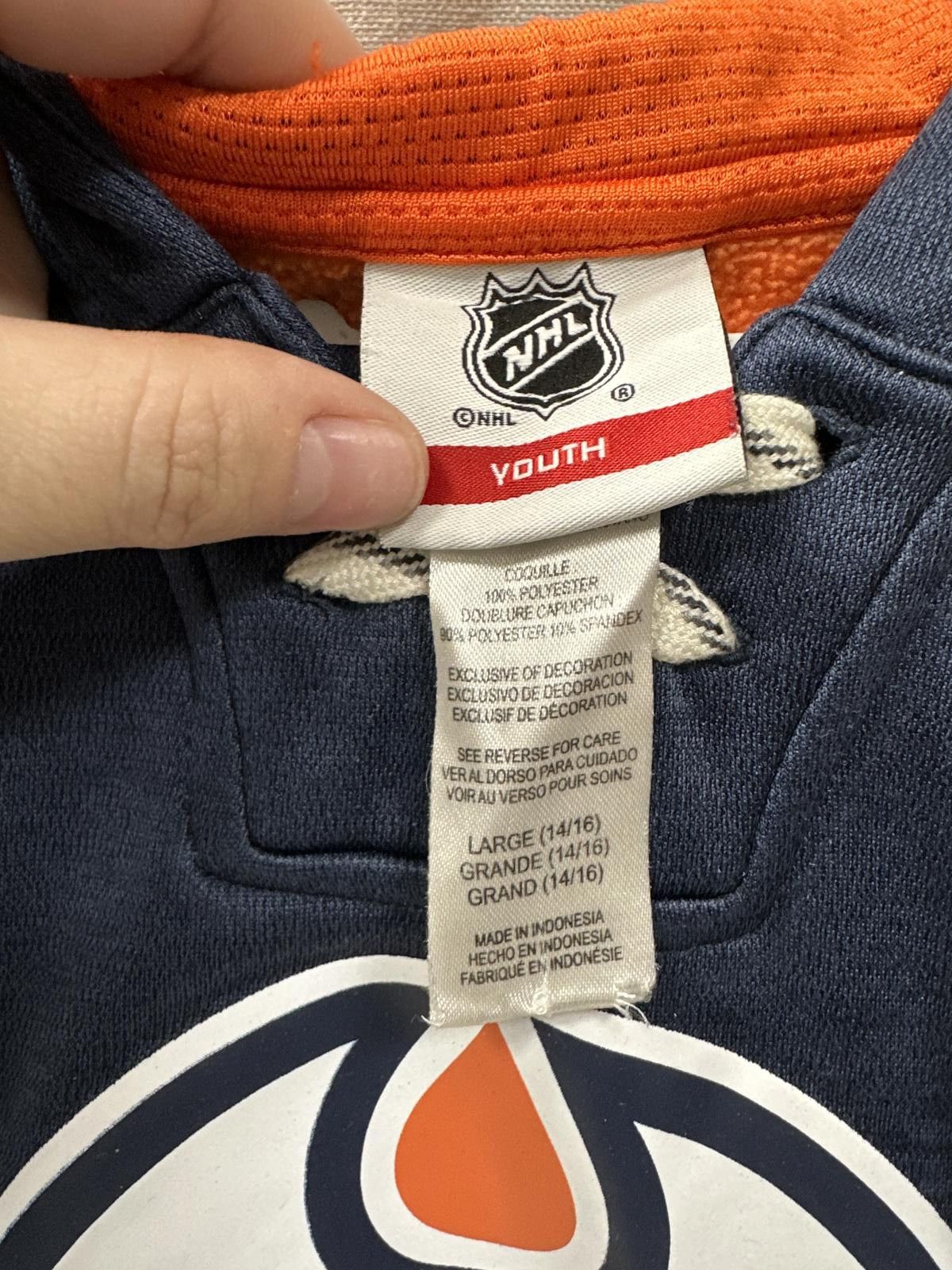 NHL Edmonton Oilers Youth Hoodie - Navy/Orange Size US XXS / EU 40 - 3 Thumbnail