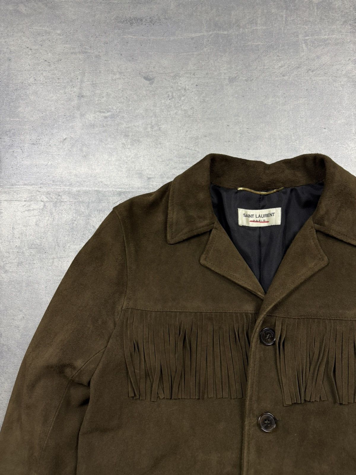 Saint Laurent Paris Saint Laurent Paris Suede Fringe Jacket Western Style 2015 Size XS / US 0-2 / IT 36-38 - 3 Thumbnail