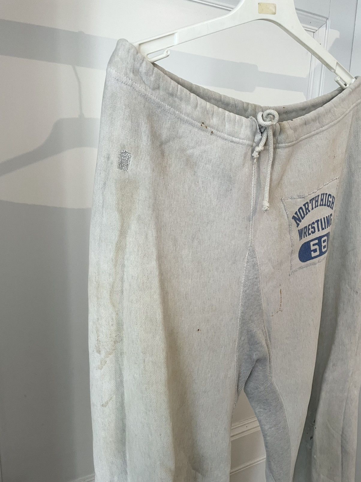 Champion Vintage Thrashed 70s Wrestling Sweatpants Distressed Size US 32 / EU 48 - 5 Thumbnail