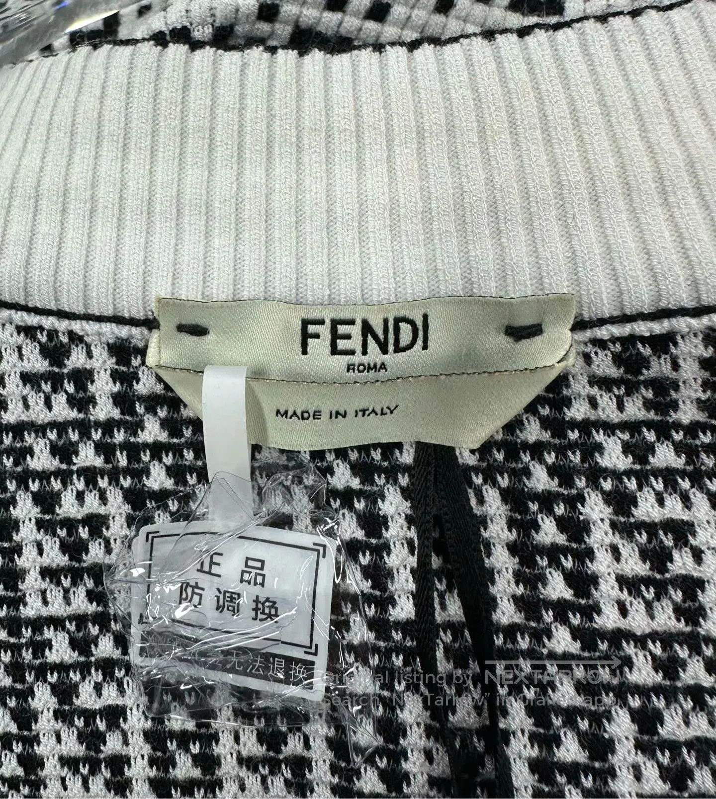 Fendi FENDI Black and White Monogrammed Logo Knit Cardigan| Size XXS / US 00 / IT 34 - 4 Thumbnail