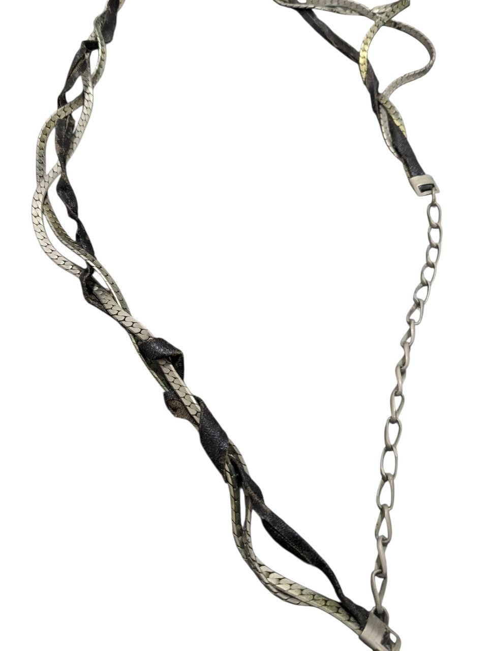 Other SILVER-TONE CHAIN NECKLACE & BLACK LEATHER FRANCE MEDAL Size ONE SIZE - 2 Thumbnail