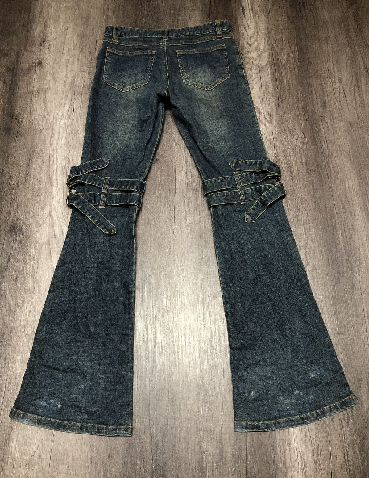 Japanese Brand Vintage Play Chess Flared Jeans Bondage Design Size US 28 / EU 44 - 9 Thumbnail