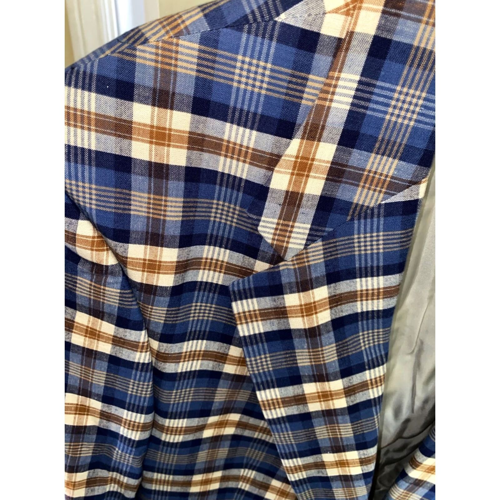 Lands' End Lands End Jacket COAT Sz 39 R Small S Men Plaid Jacket Coat Lands End Blazer Regular XS not applicable Size 36R - 8 Thumbnail
