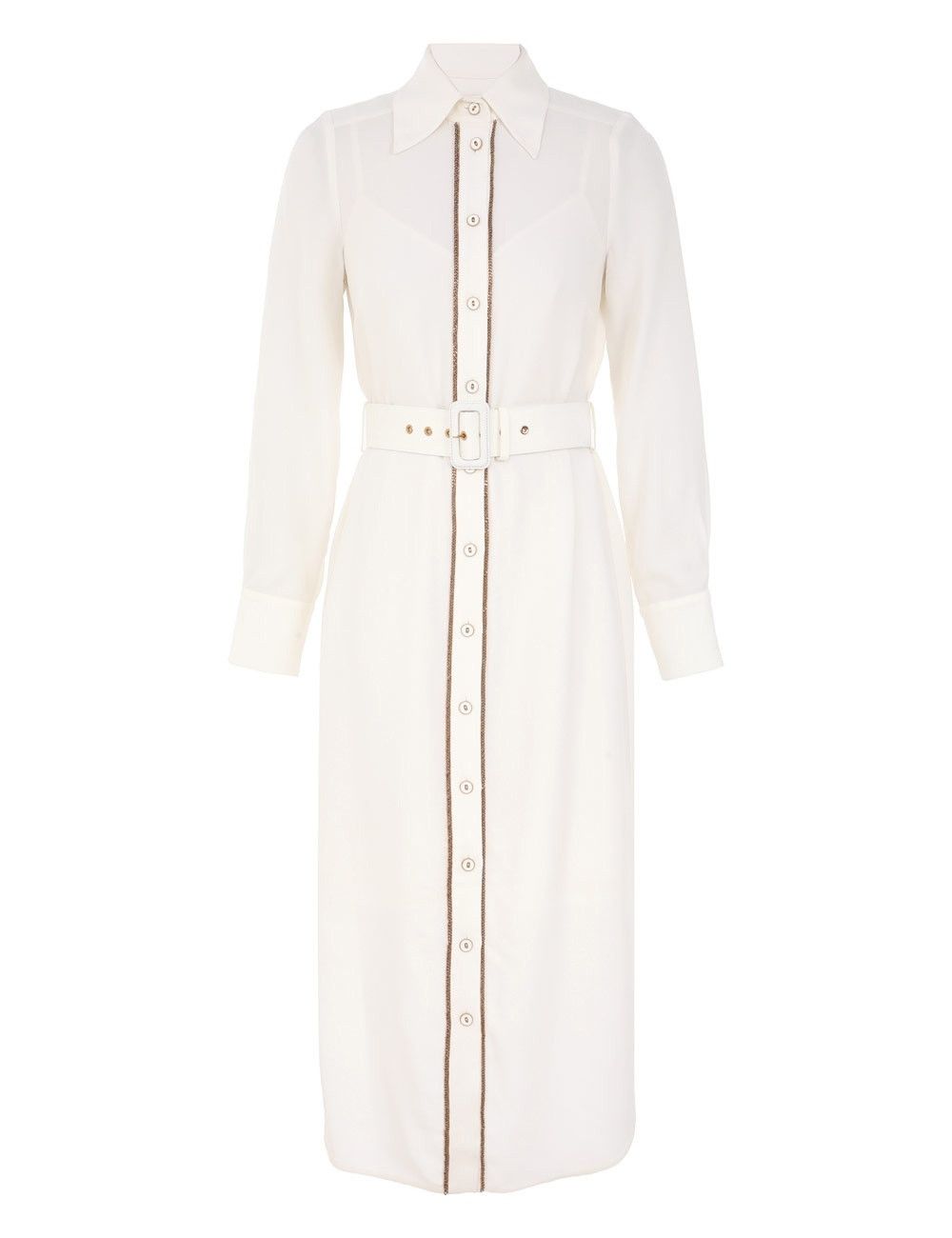 oc11z0825 Chain Midi Dress in Cream
