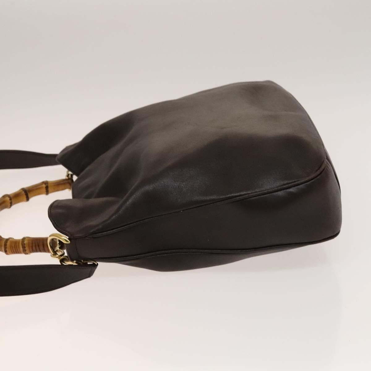 Gucci GUCCI Bamboo Shoulder Bag Leather Brown Gold Size ONE SIZE - 5 Thumbnail