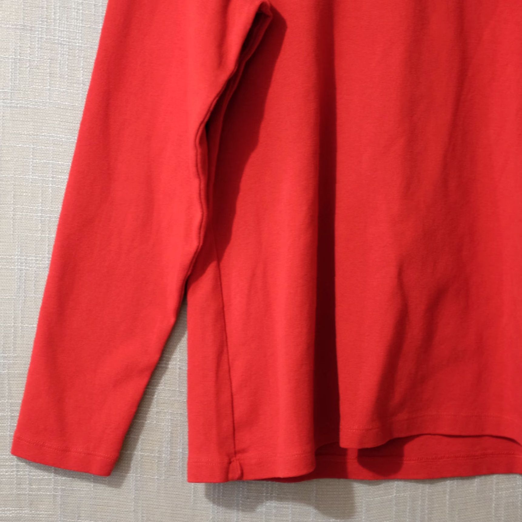 Vintage EUC St Johns Bay 100% Cotton Tee Shirt Long Sleeve Red Women's L Shirt Regular Size L Women Crew Neck Knit Cotton T-Shirt Vintage: No Size L / US 10 / IT 46 - 3 Thumbnail