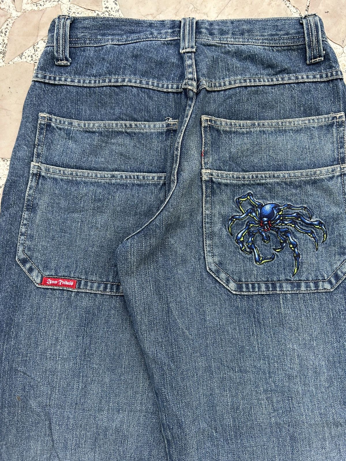 JNCO Jnco Tribal Vintage Spider Wide Leg Denim Blue Size US 30 / EU 46 - 3 Thumbnail
