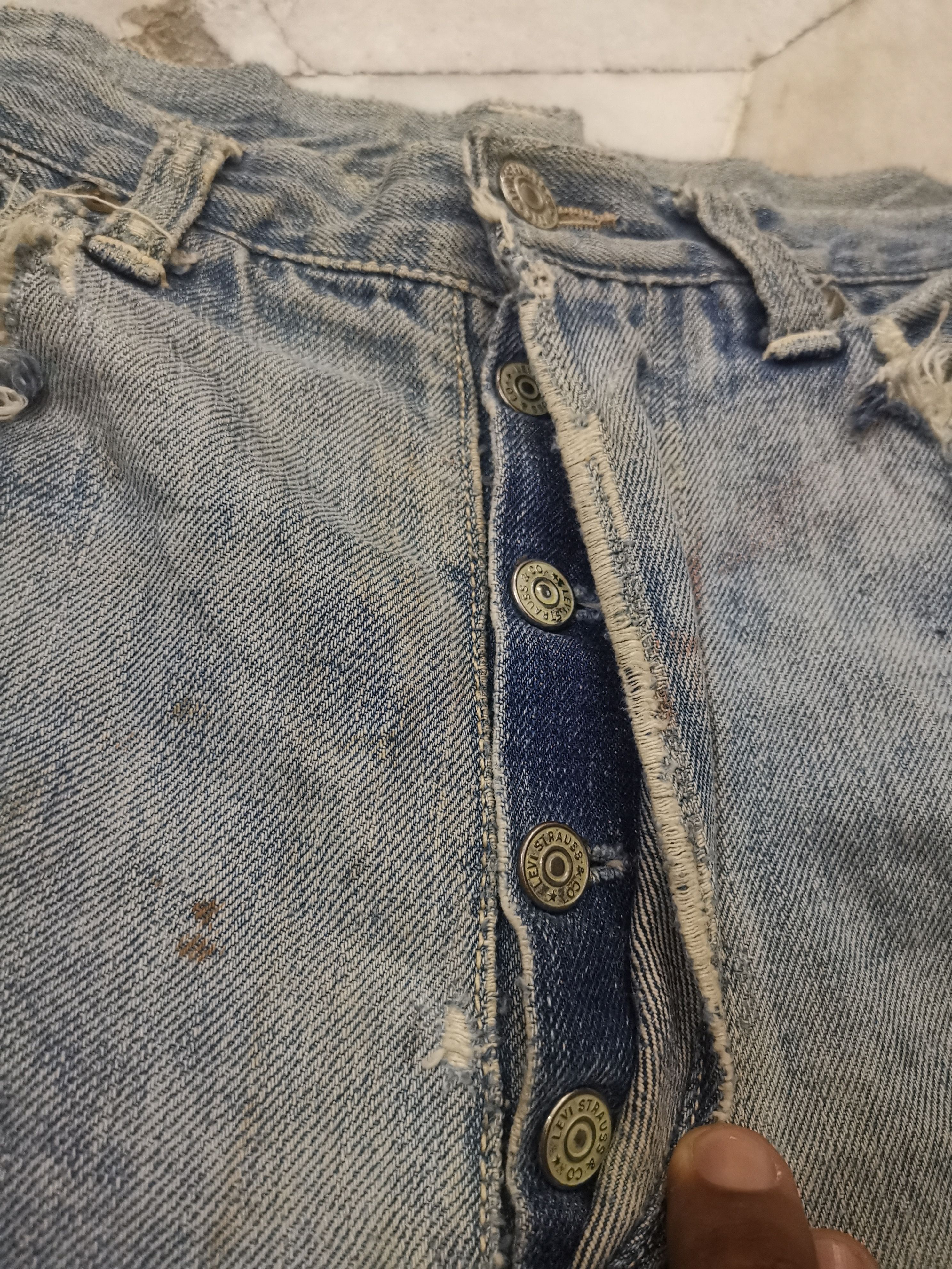 Levi's 50s Vtg Levis 501XX Stamped '... ' Button Hidden Rivets Size US 33 - 16 Thumbnail