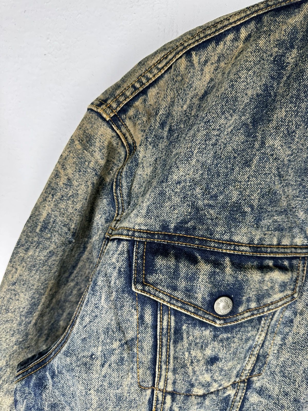 Wrangler Vintage Wrangler Euro Blue System Distred Denim Jacket Size US L / EU 52-54 / 3 - 4 Thumbnail
