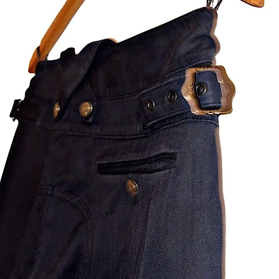 Dior Authentic Christian Dior 04 AW Galliano Black Bondage Denim Size 25" / US 0 / IT 36 - 11 Thumbnail