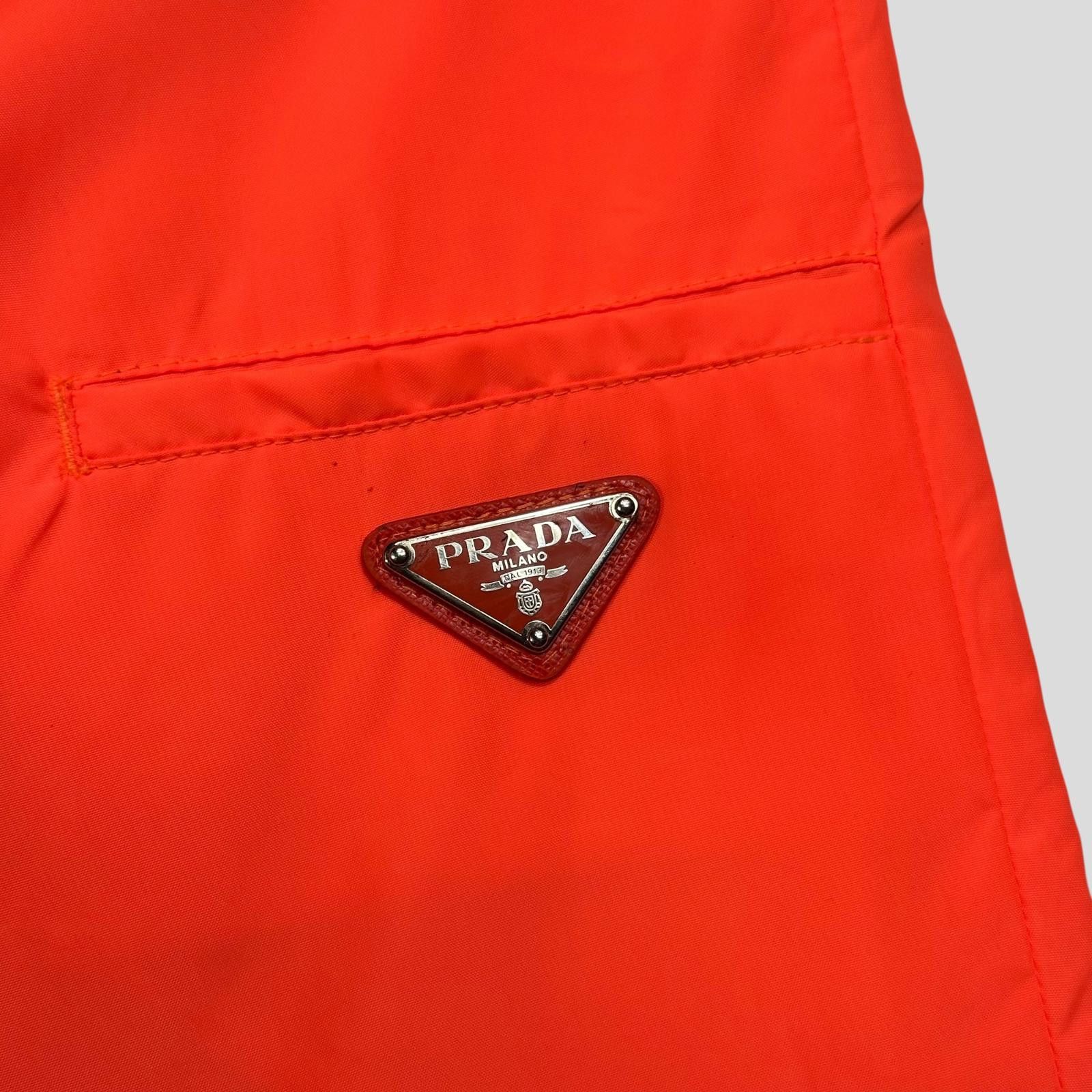 Prada Prada Milano 2018 Orange Nylon Gabardine Logo Trousers - S/M Size US 30 / EU 46 - 3 Thumbnail