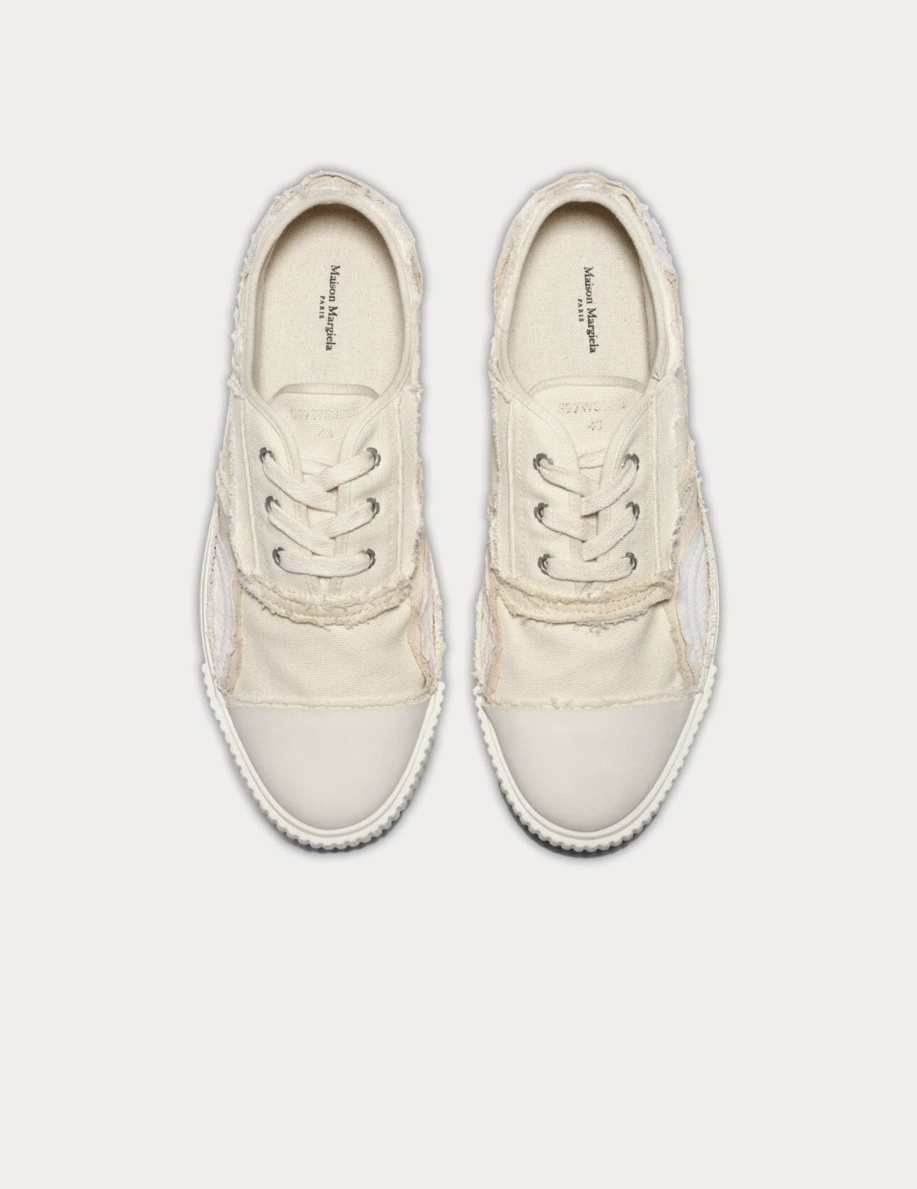 Maison Margiela Maison Margiela Inside-Out Canvas Natural Low Top Sneakers Size US 6 / IT 36 - 2 Thumbnail