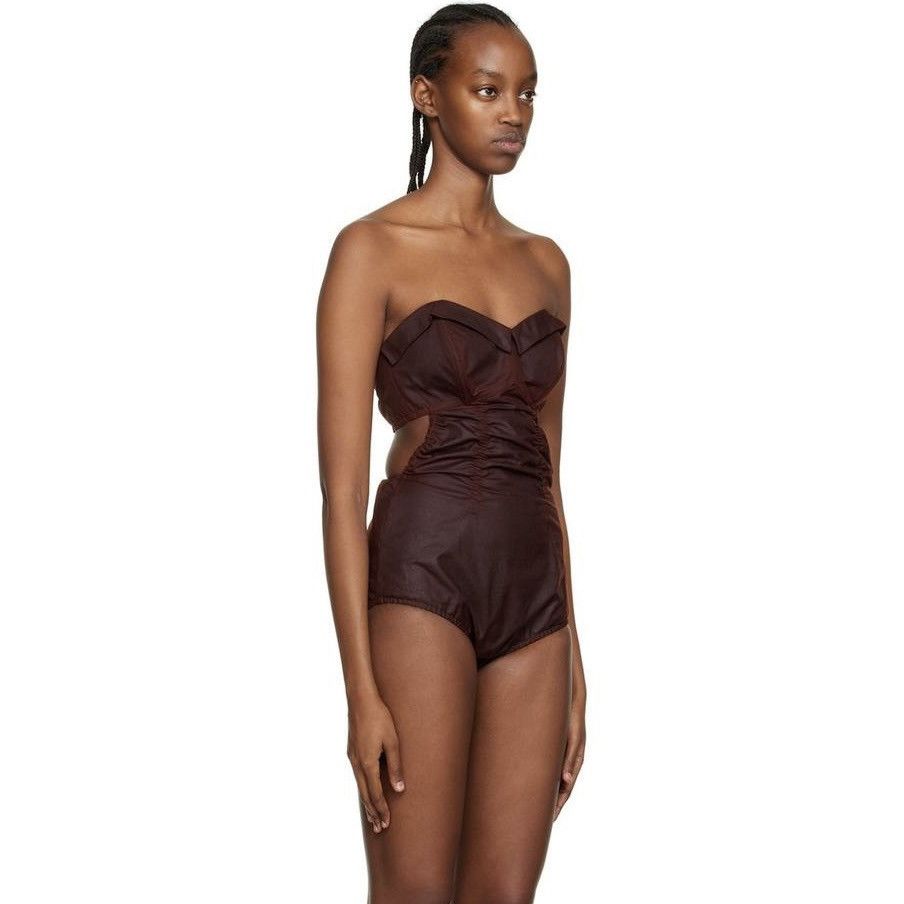 Maison Margiela AW22 waxed cotton bodysuit sweetheart ruched one piece Size M / US 6-8 / IT 42-44 - 9 Thumbnail