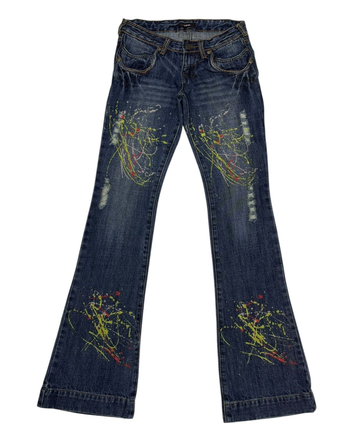 Le Grande Bleu (L.G.B.) Vintage Flared Jeans Japanese Spiral Girl Painter Bootcut Size 26" / US 2 / IT 38 - 7 Thumbnail