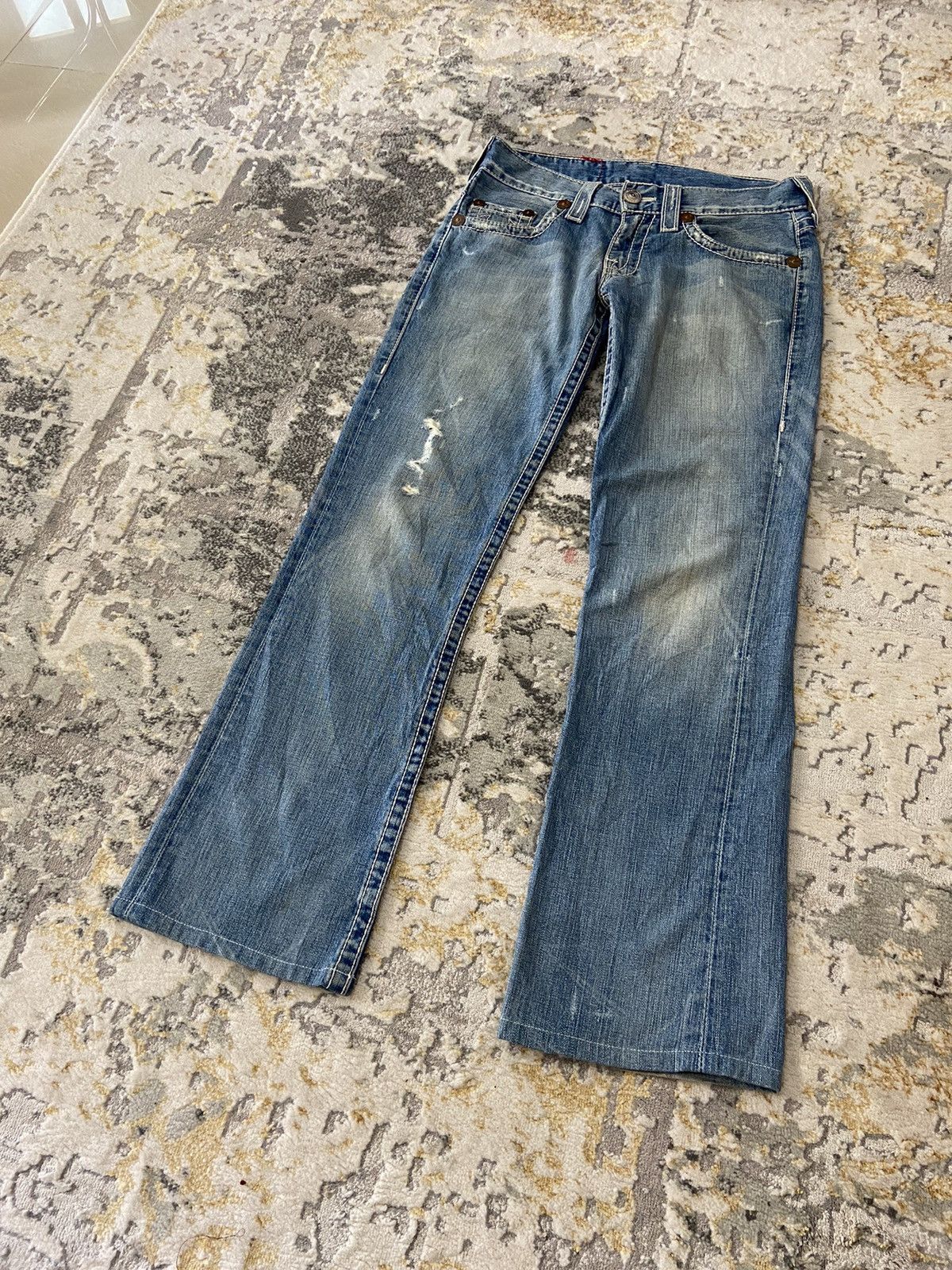 If Six Was Nine × Other × True Religion Y2K REVIVAL FLARE WASH DENIM JEANS Size US 34 / EU 50 - 10 Thumbnail