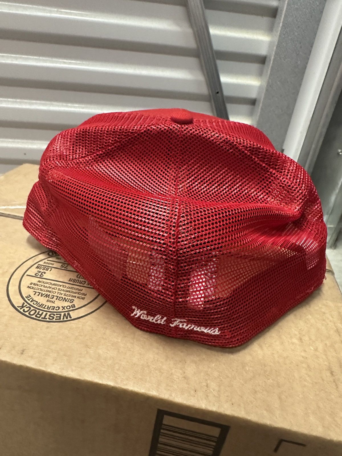 Supreme Supreme Red Mesh New Era Cap Hat 7 1/2 Size ONE SIZE - 4 Thumbnail