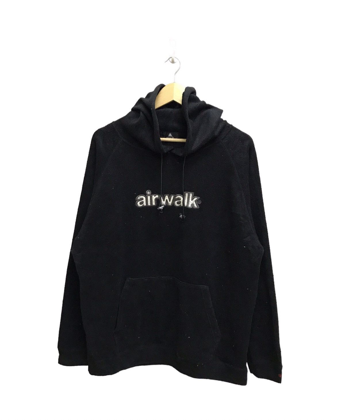 image of Airwalk Biglogo Fleece Sweater Hoodie in Black, Men's (Size Large)
