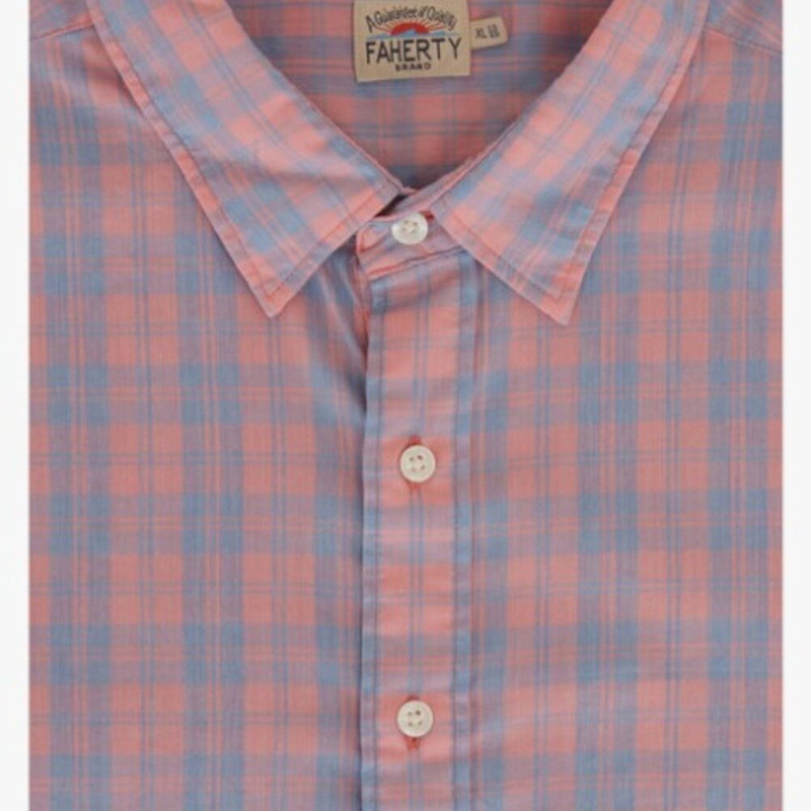 Faherty FAHERTY Movement Summer Rose Plaid medium men button down Size US M / EU 48-50 / 2 - 6 Thumbnail