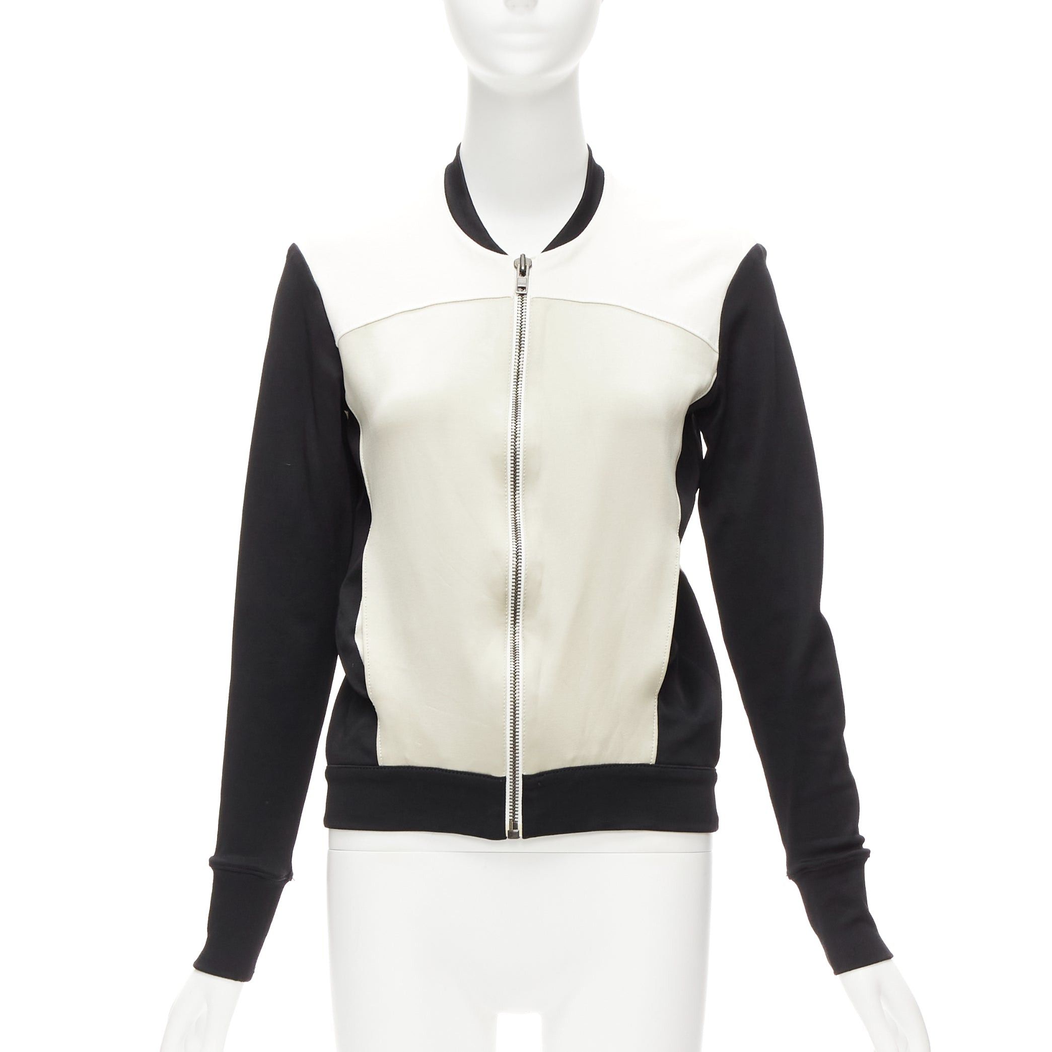 Helmut Lang HELMUT LANG beige black color blocked bomber jacket US4 S Size M / US 6-8 / IT 42-44 - 1 Thumbnail
