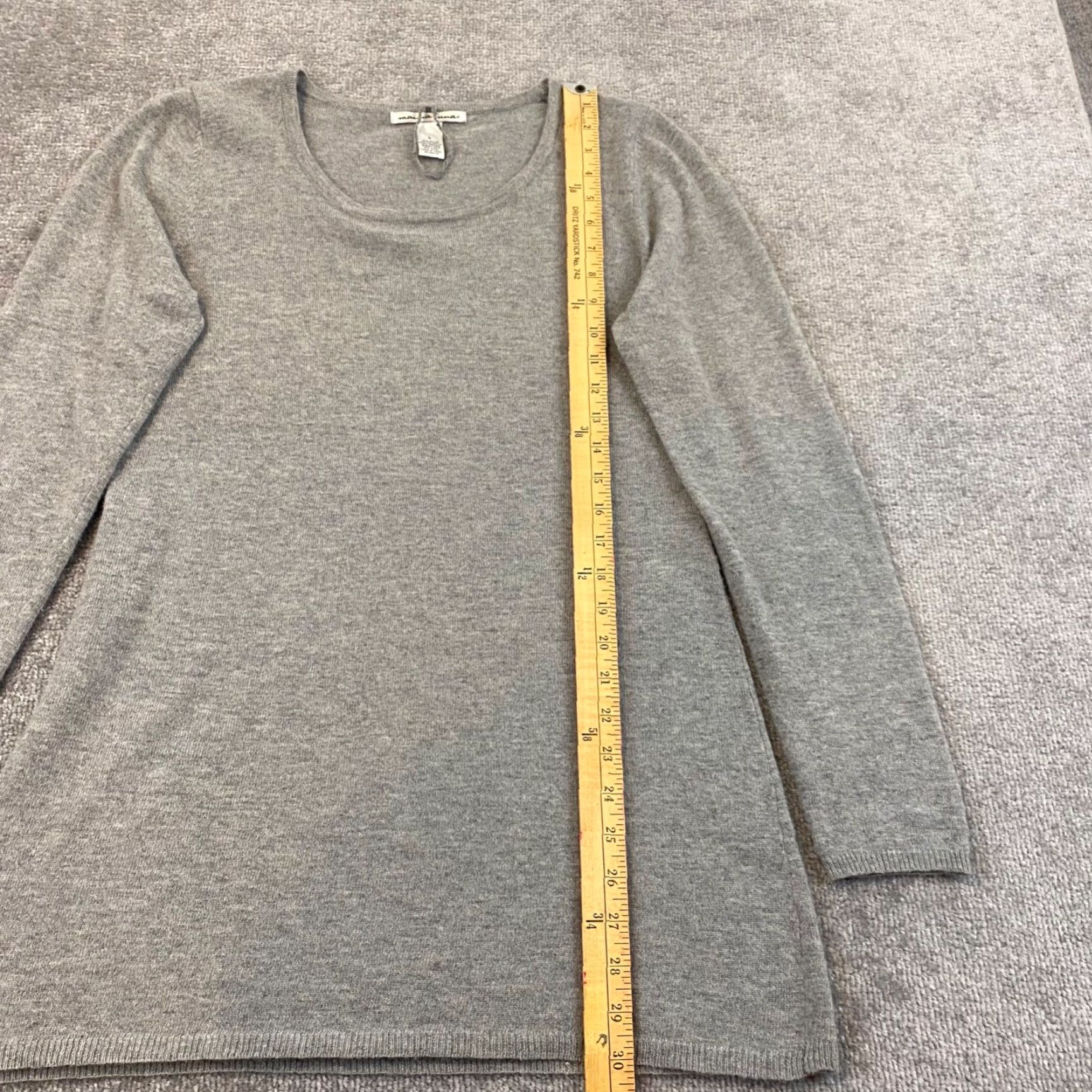 Vintage Marina Luna Sweater Women Large Gray Angora Wool Blend Knit Pullover Crew Neck Long Sleeve Womens Size L / US 10 / IT 46 - 3 Thumbnail