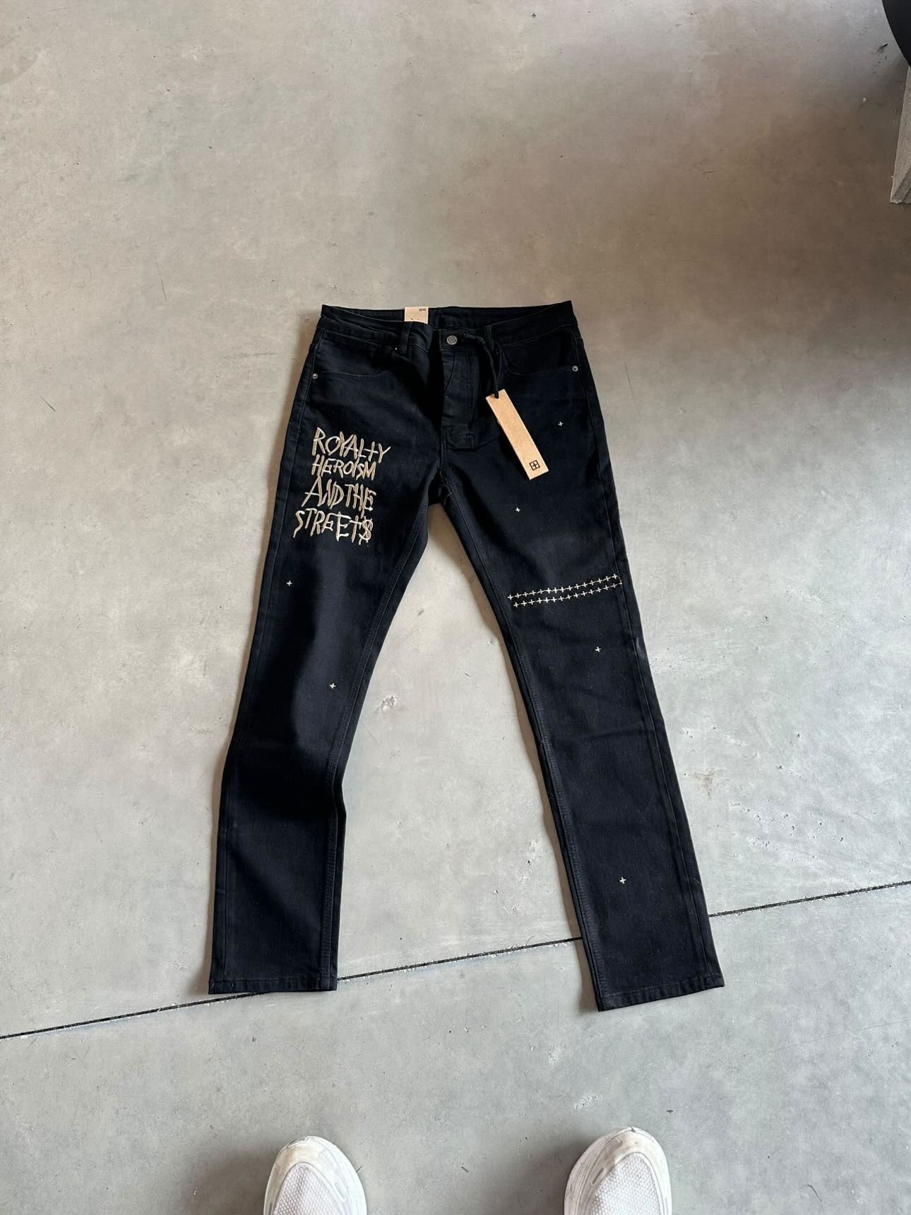 Ksubi Ksubi van winkle royalty embroidered jeans black Size US 33 - 1 Thumbnail