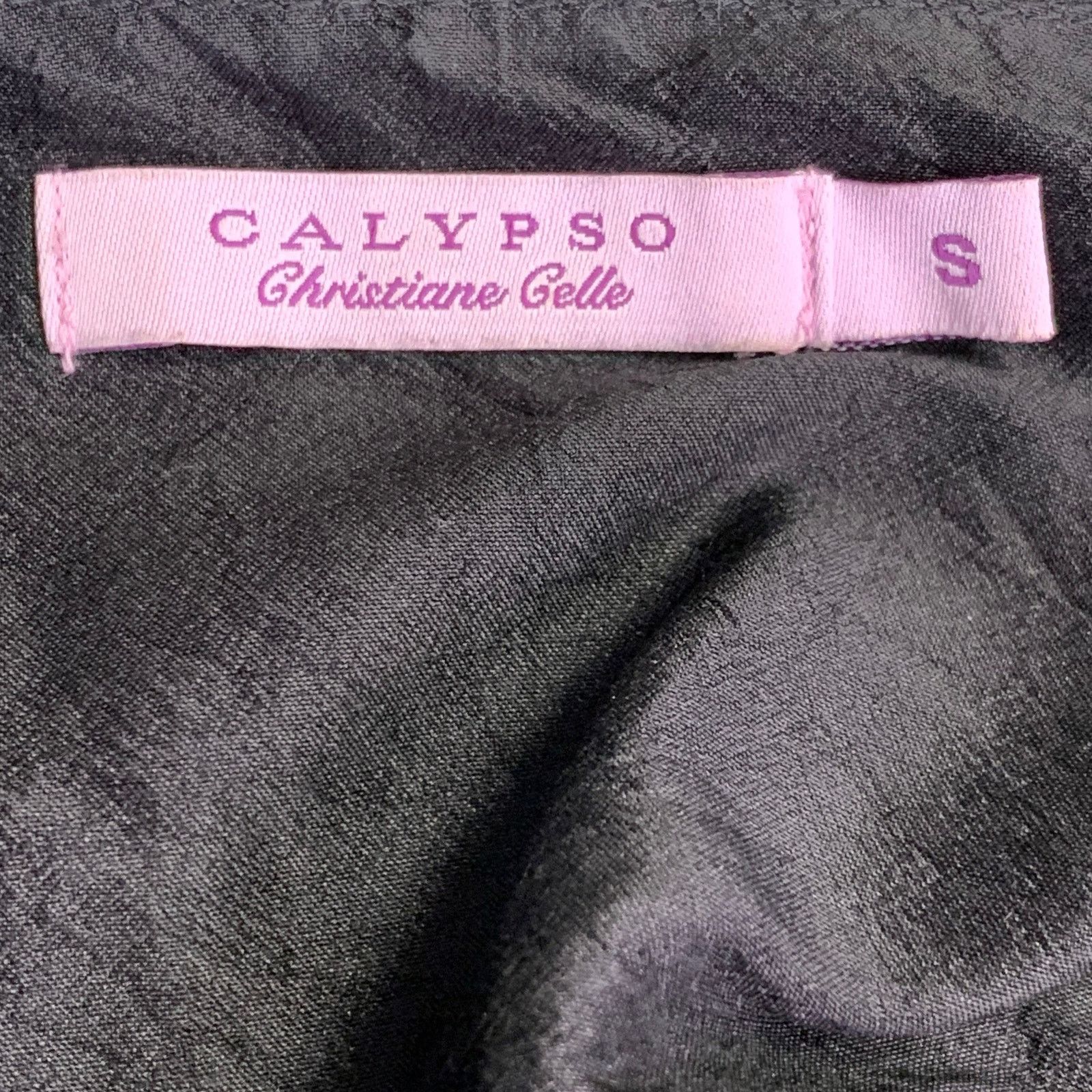 Calypso St Barth CALYPSO Size S Black Silk Wrinkled Wrap Dress Size S / US 4 / IT 40 - 4 Thumbnail