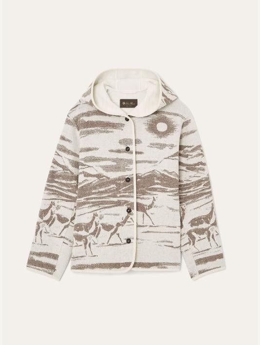 Loro Piana o1srvl11e0526 FAP0415 Kolby Caban Coat in Ivory/Brown Size L / US 10 / IT 46 - 1 Preview