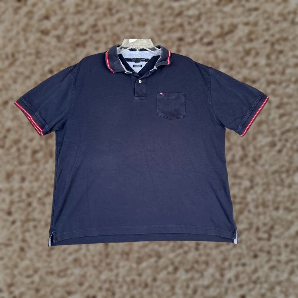 Tommy Hilfiger Tommy Hilfiger Polo Shirt Men XL Blue Classic Fit Pocket Cotton Golf Mens Size US XL / EU 56 / 4 - 1 Thumbnail