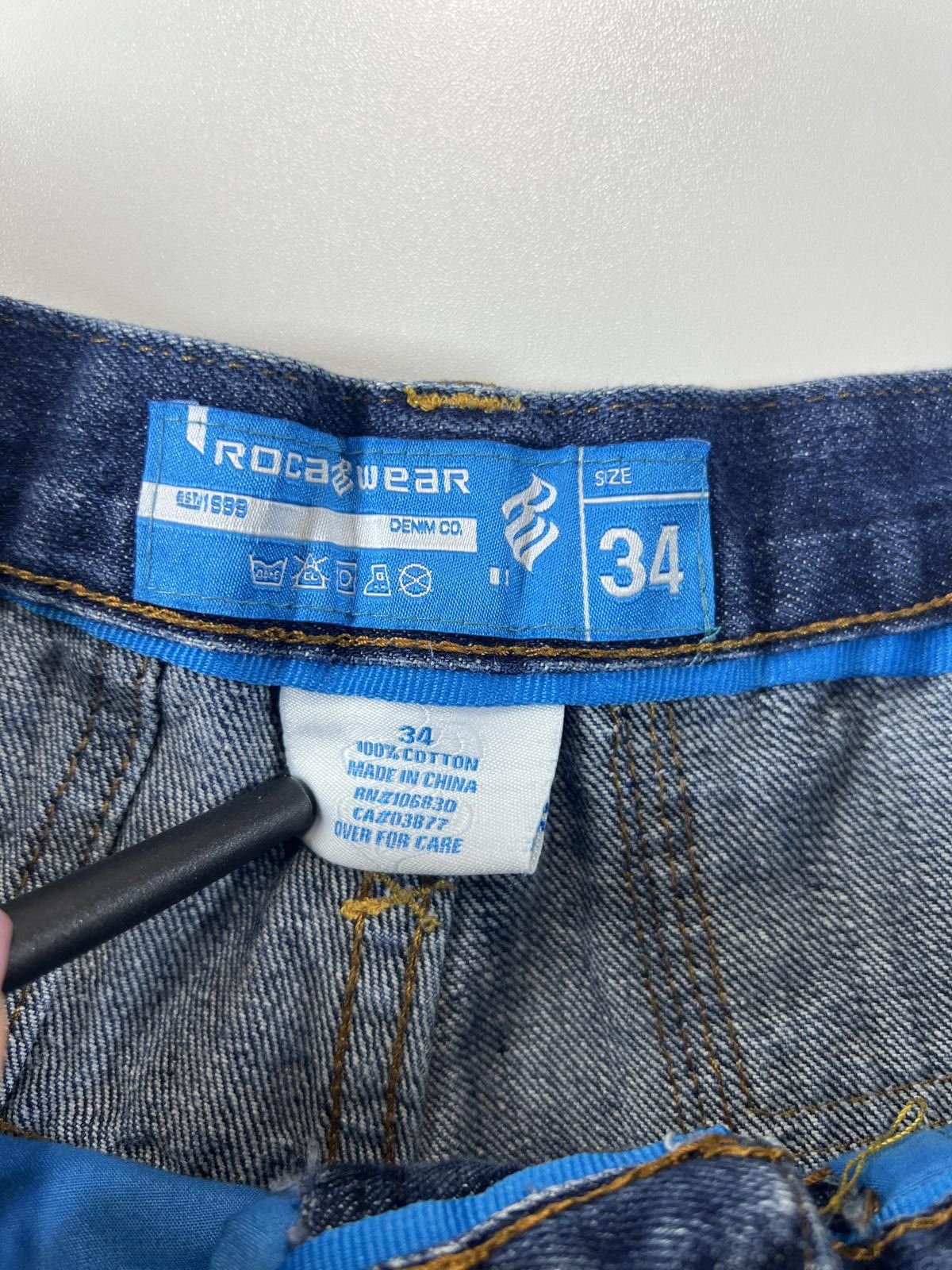 Unknown London Vintage Men's Rocawear Blue Denim Shorts Size 34 Size US 34 / EU 50 - 5 Thumbnail