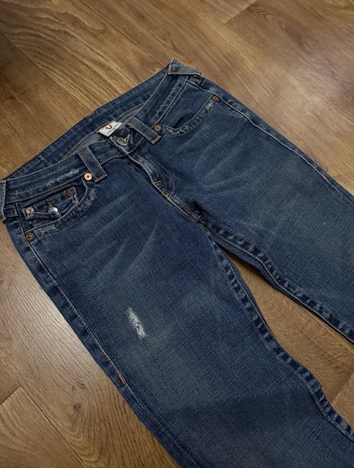 True Religion True Religion Billy Women`s Low Rise Flared Jeans Selvedge Size 29" - 7 Thumbnail