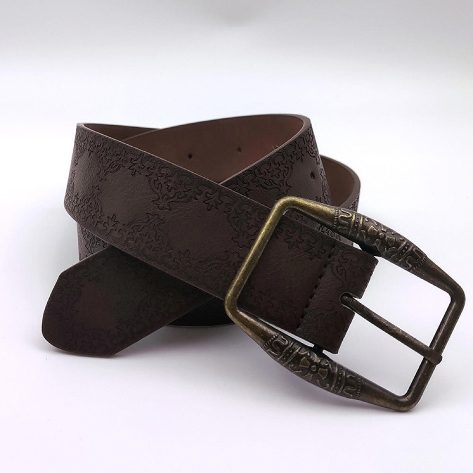 Other Brown Leather Belt with Vintage Buckle Size ONE SIZE - 1 Thumbnail