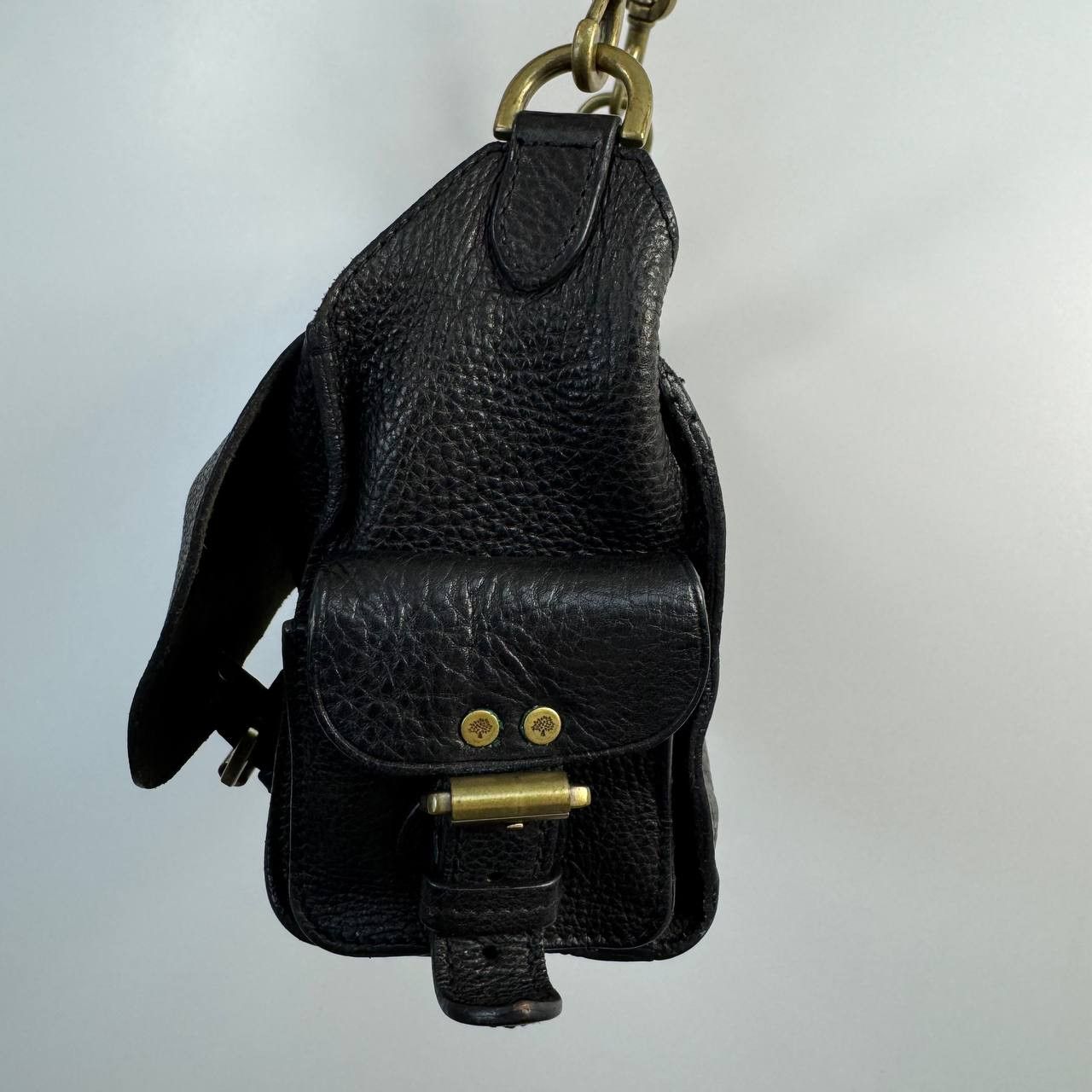Mulberry Mulberry Leather Shoulder Bag Black Brass Buckle Womens Size ONE SIZE - 3 Thumbnail