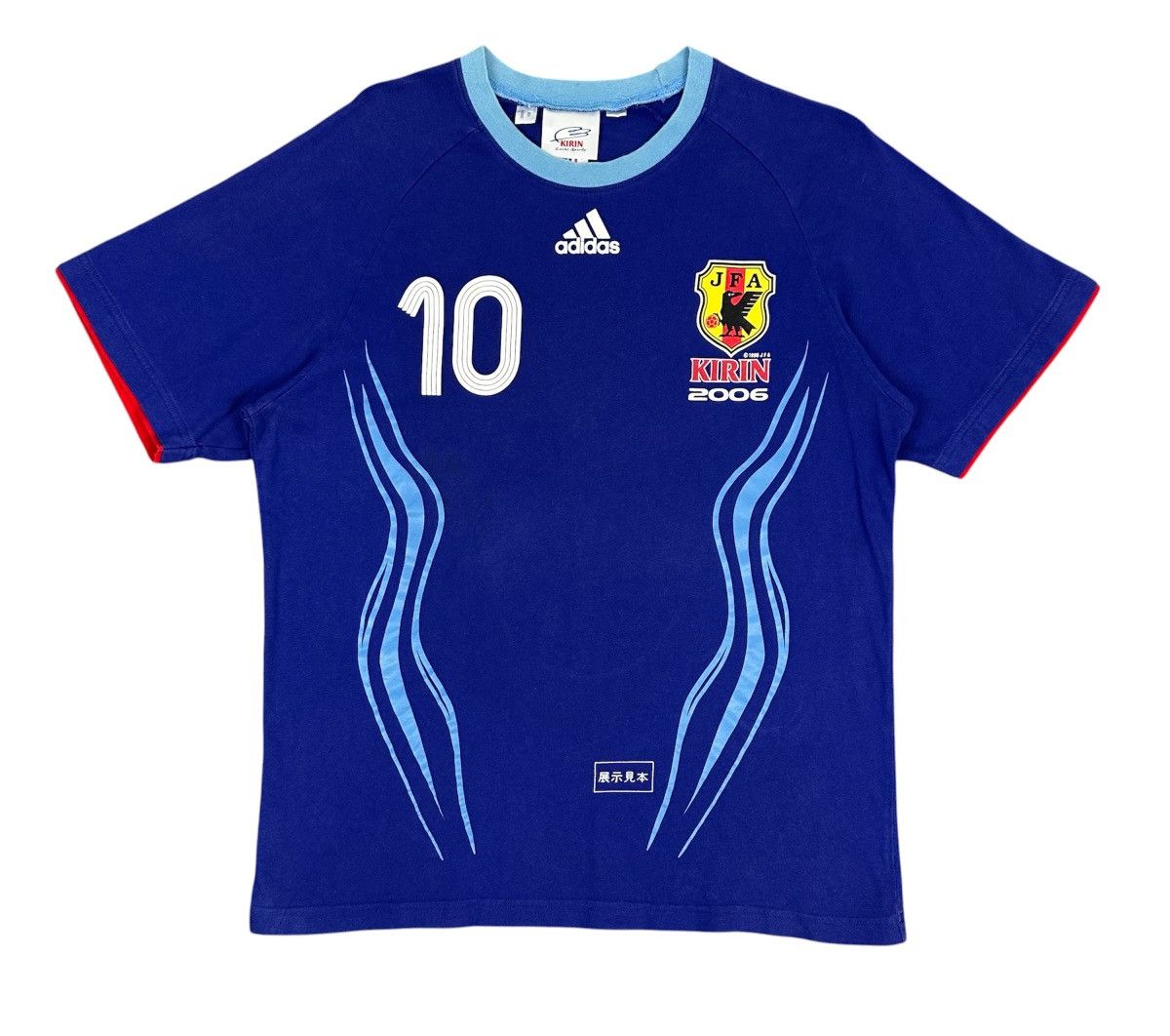 Adidas Rare🔥Vintage Y2K Samurai Blue JFA Shirt Big Logo Spell Out Size US M / EU 48-50 / 2 - 1 Thumbnail