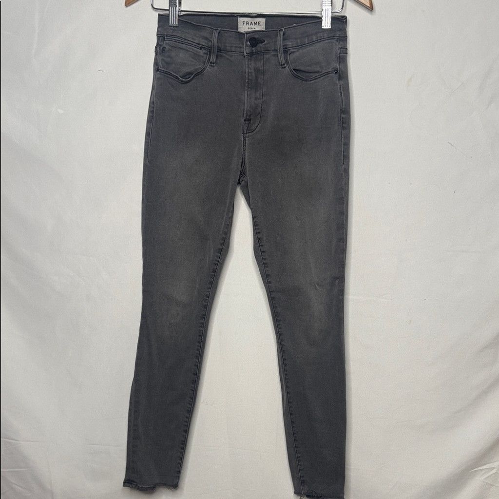 Frame Frame Dunaway high waisted ale high skinny gray jeans sz 27 Size 27" / US 4 / IT 40 - 1 Thumbnail