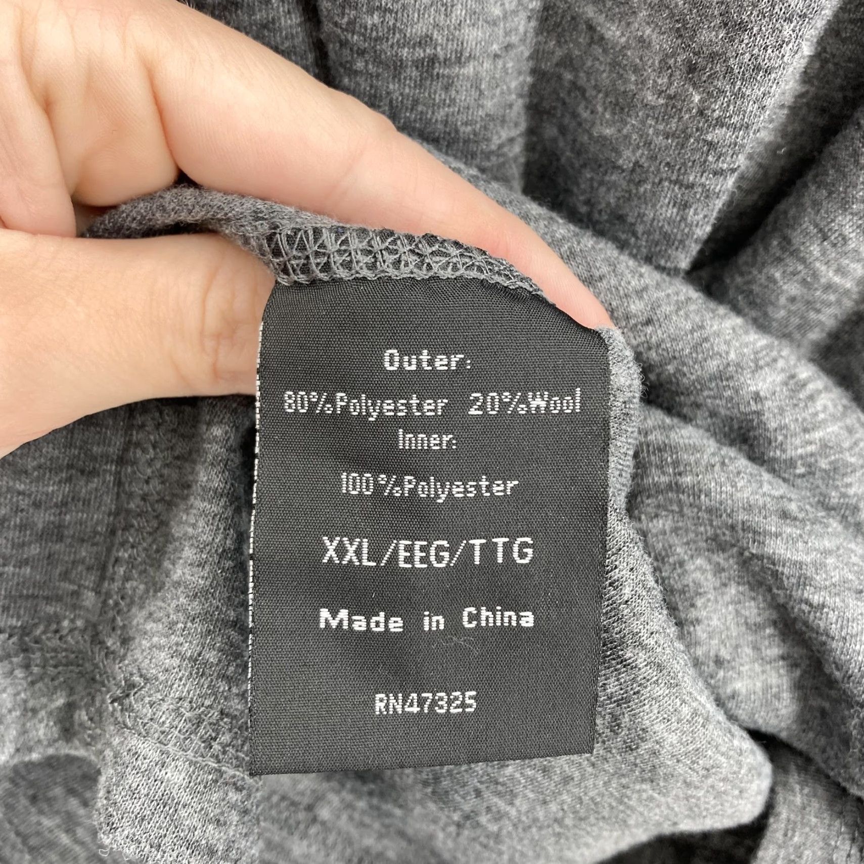 Vintage Omni-Wool Pullover Mens 2XL Gray Quarter Zip Fleece Lined Thumbholes Wool Blend Size US XXL / EU 58 / 5 - 5 Thumbnail