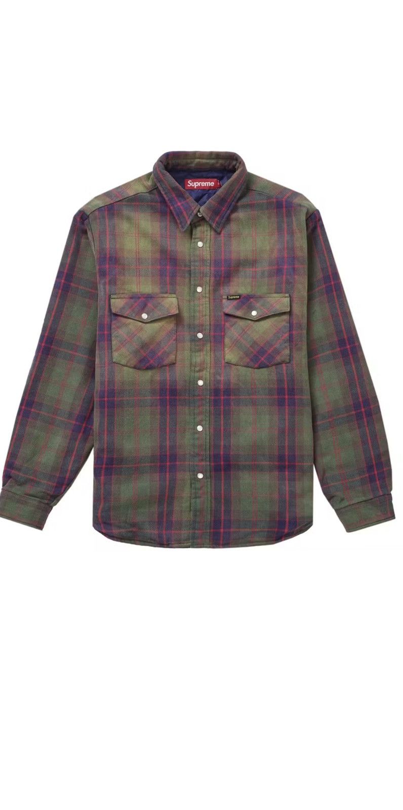 Supreme supreme quilted flannel snap shirt | Grailed