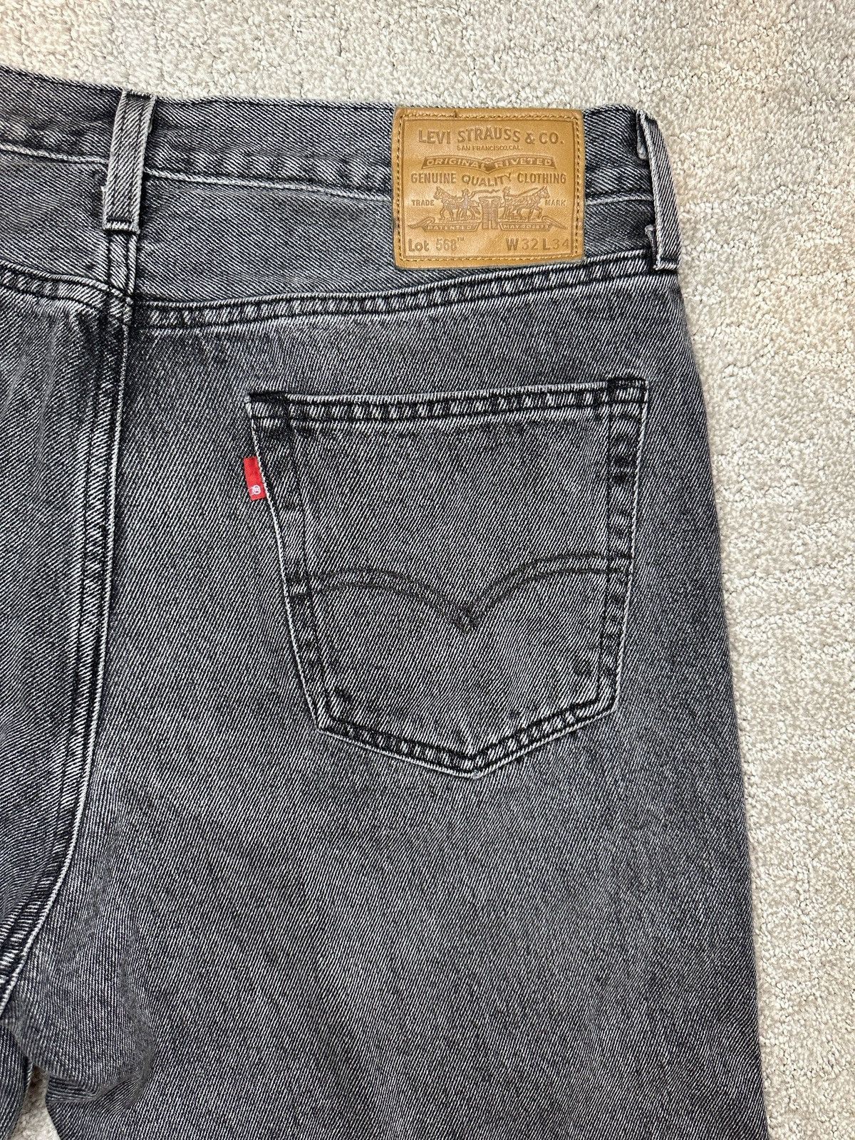 Levi's Levi’s 568 32x34 Washed Black Size US 32 / EU 48 - 3 Thumbnail
