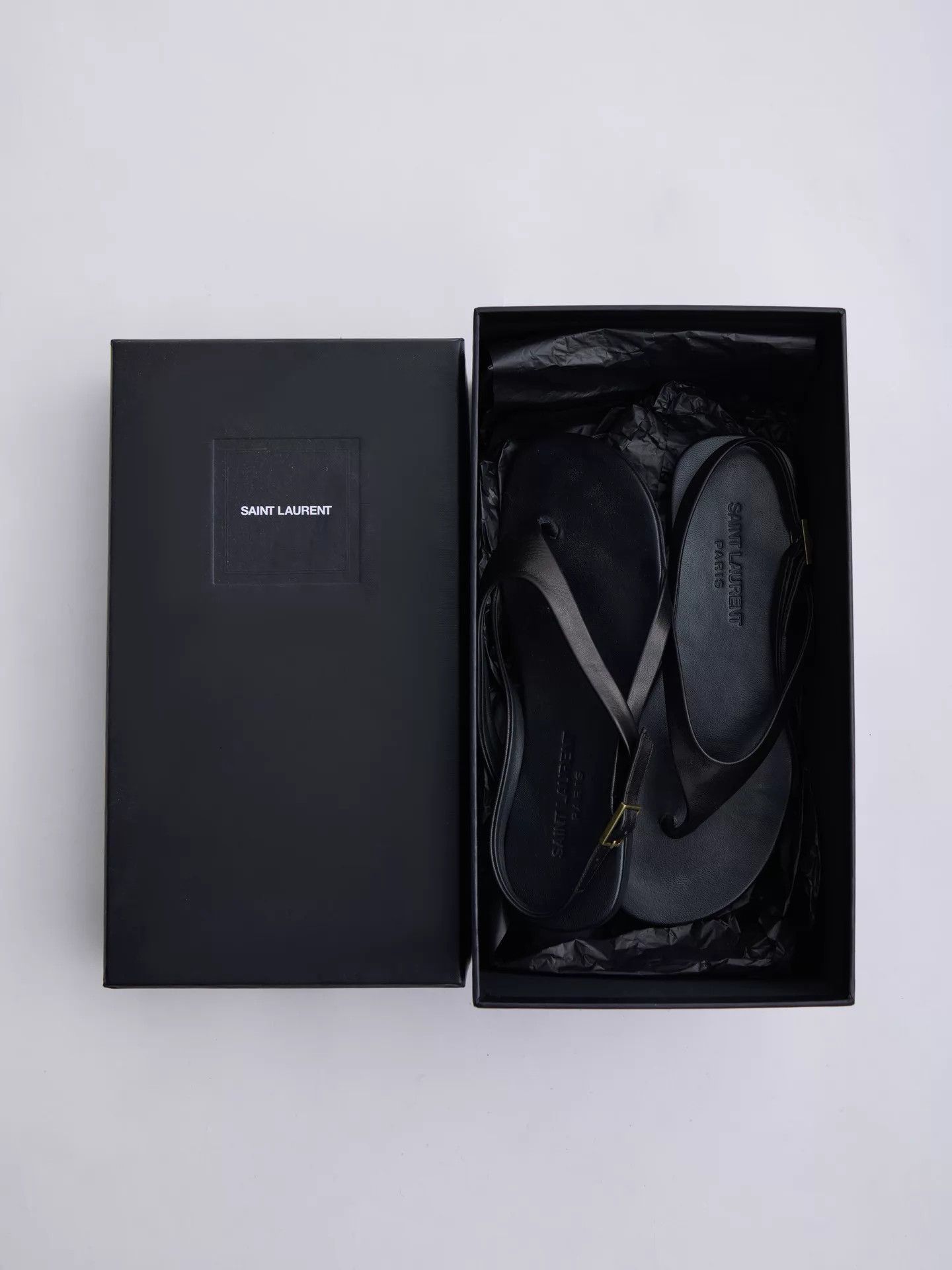 Saint Laurent Paris SAINT LAURENT Thong Sandal Black Size 37 Size US 6.5 / IT 36.5 - 4 Thumbnail
